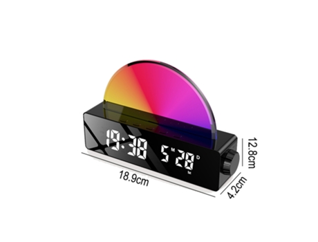 Reloj despertador lámpara despertador espejo pantalla digital LED Ajuste de luz de color RGB lámpara fluorescente analógica