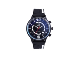 Reloj De Pulsera Deportivo De Cuarzo Para Hombre Con Correa De Silicona Blanca Y Esfera Negra.