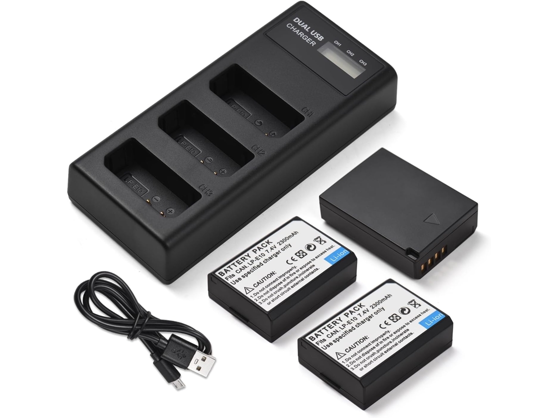Kit Completo De Cargador De Batería E10 Con 3 Ranuras De Carga Y