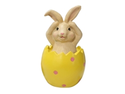 Adorno decorativo de Pascua de resina con cáscara de huevo y conejo: un regalo de Pascua para niños y amigos.