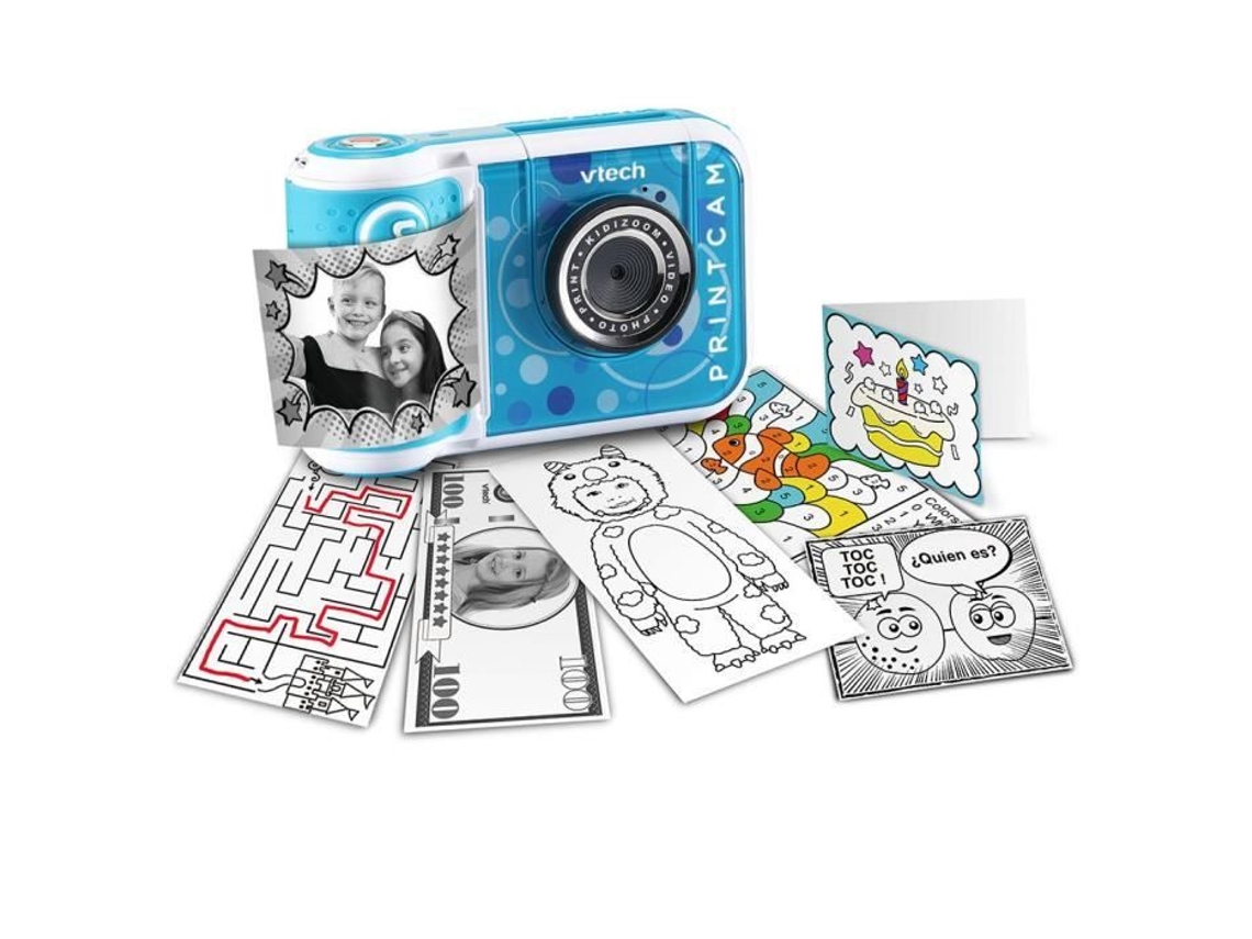 Cámara Vtech Kidizoom Print Cam Blue, selfies fáciles, juegos con efectos especiales para fotos