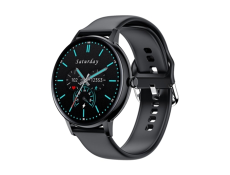 Smartwatch Fw07 Asistente de voz Bluetooth Pantalla táctil completa Deportes Negro