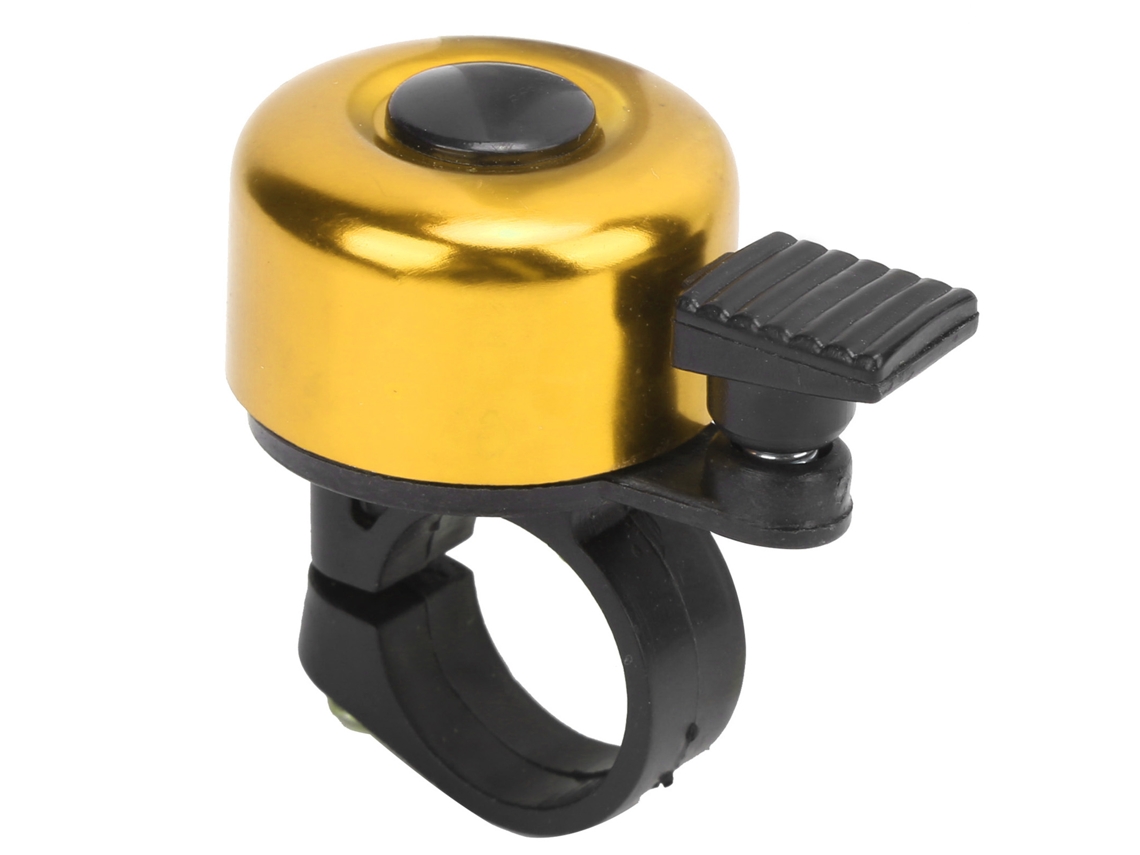 Timbre Pequeño De Aluminio Para Bicicleta Con Sonido Claro Y Potente Para Ciclismo Al Aire Libre, Color Amarillo.