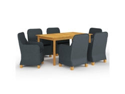 Juego de comedor de jardín de 7 piezas DKD Home Decor en gris oscuro