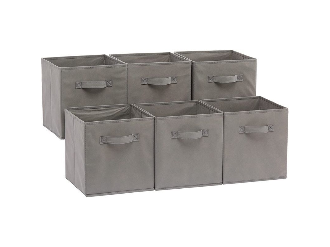 2026altiro-cajas Plegables Para Guardar Textiles Con Asas, Color Gris - Paquete De 6