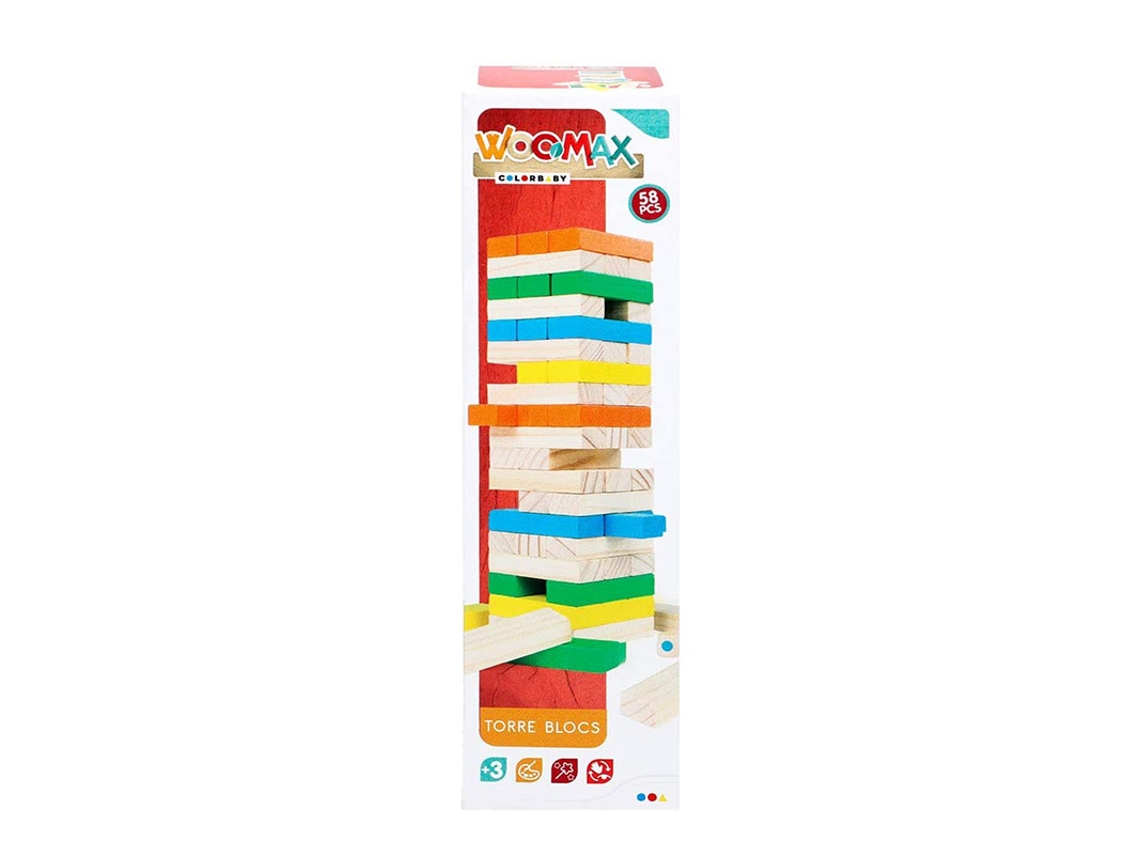 Juego COLORBABY Jenga (58 Piezas - Edad Mínima: 36)