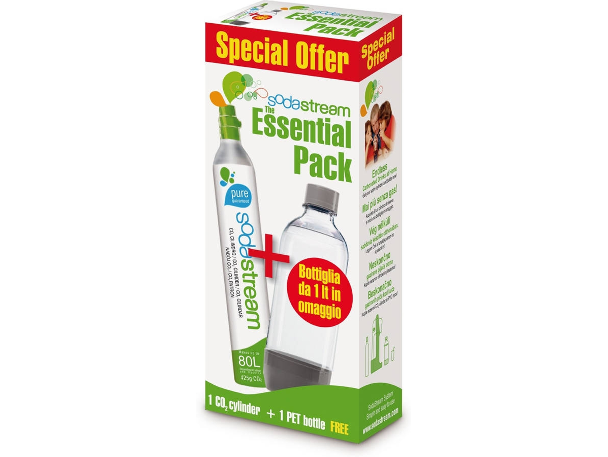 Botella para Bebida Carbonatada + Cargador Carbonatador SODASTREAM Essential