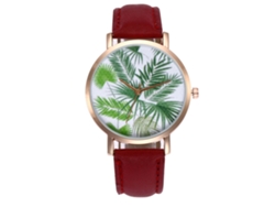Reloj De Pulsera De Nailon Para Mujer Con Esfera Romana Y Diseño De Hojas J57 (café)