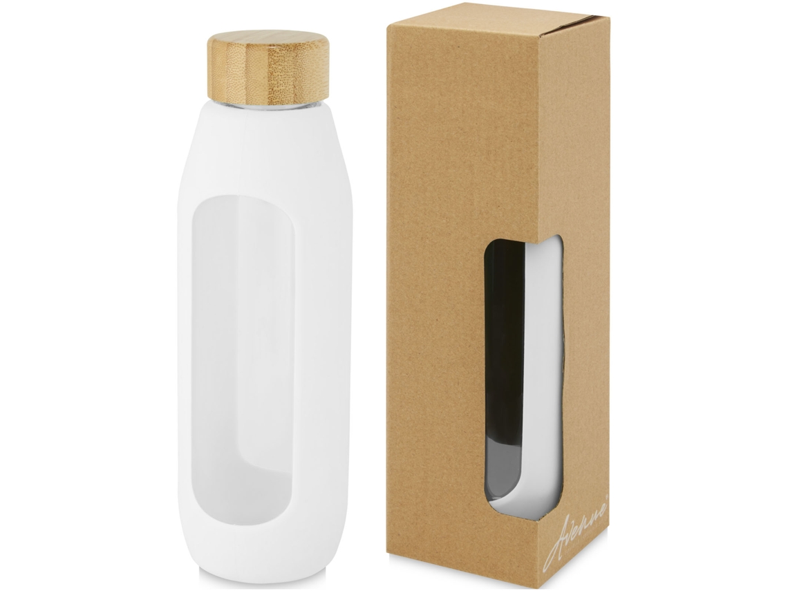 Botella De Vidrio Borosilicato Con Agarre De Silicona De 600 Ml "tidan"