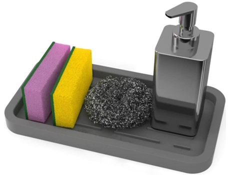 Soporte para esponjas de silicona GOOD TO GOOD - Bandeja organizadora para fregadero de cocina para esponja, dispensador de jabón, fregador y otros...