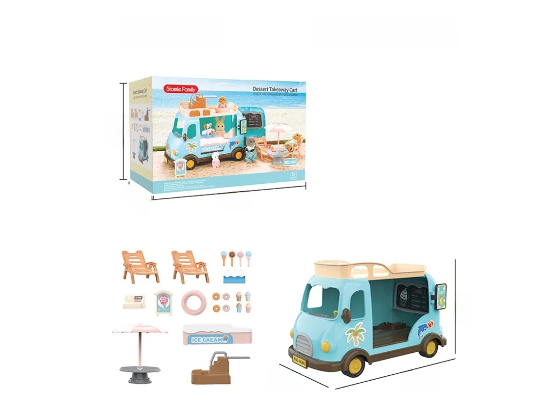 Autobús escolar con animales del bosque para excursiones, bricolaje, muebles de simulación, juguete para niñas. Mdug