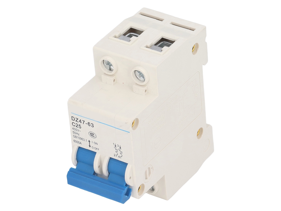 Omni-interruptor De Circuito Miniatura 2p 25a 400v Montaje Din Rail Protección Baja Tensión Dz47‑63 C25