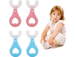 Cepillo de dientes infantil en forma de U con cerdas de silicona, manual para niños, limpieza completa. GOKOCO (para niños de 2 a 3 años).