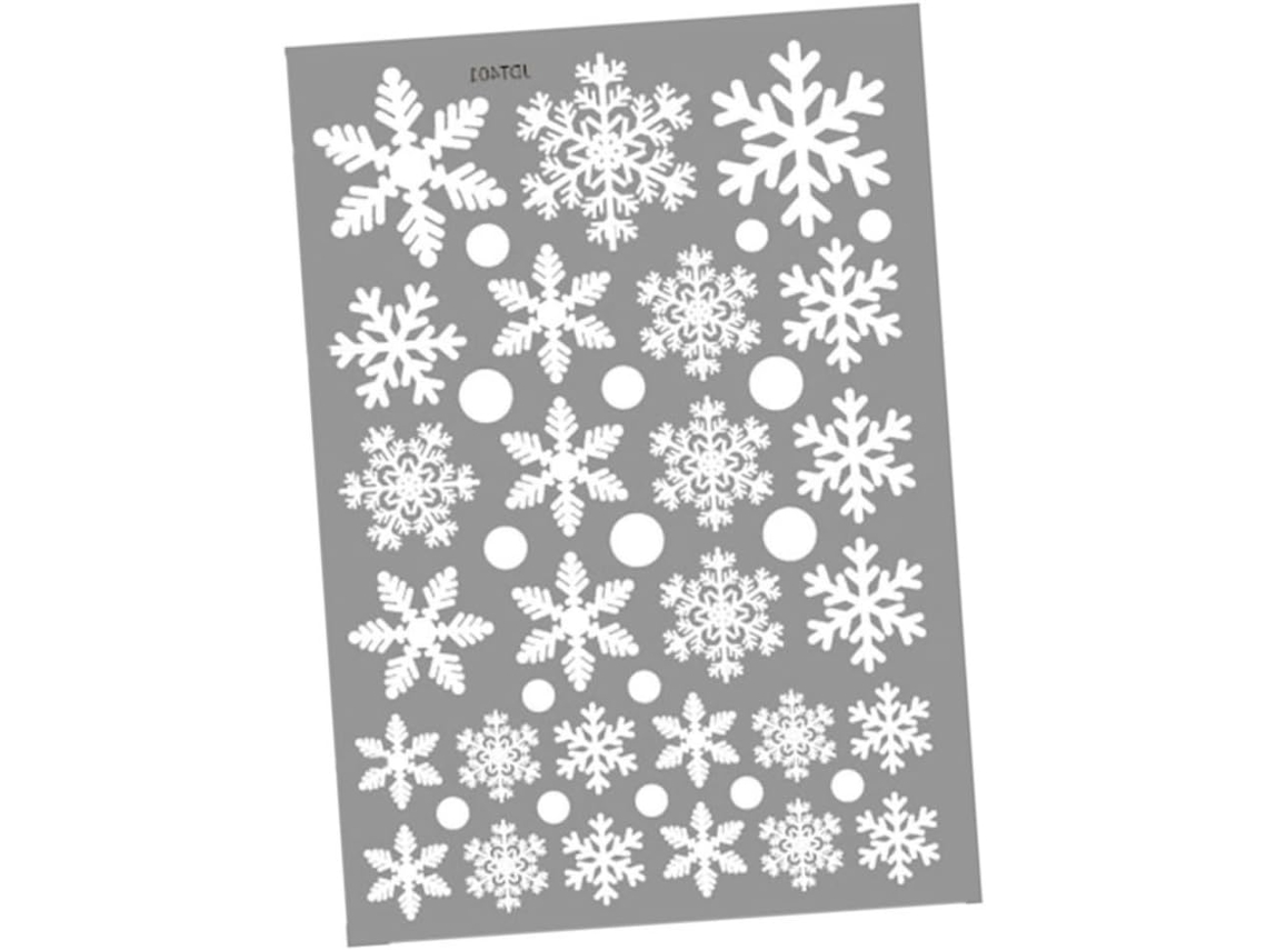 Decoración De Ventana Con Copos De Nieve. Se Puede Aplicar A Cualquier Superficie Lisa, Como Una Ventana,...
