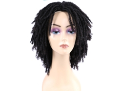 Peruca sintética de dreadlocks de 15 cm (6 polegadas), modelo 2026, curta e cacheada, para mulheres negras, peruca de crochê natural.