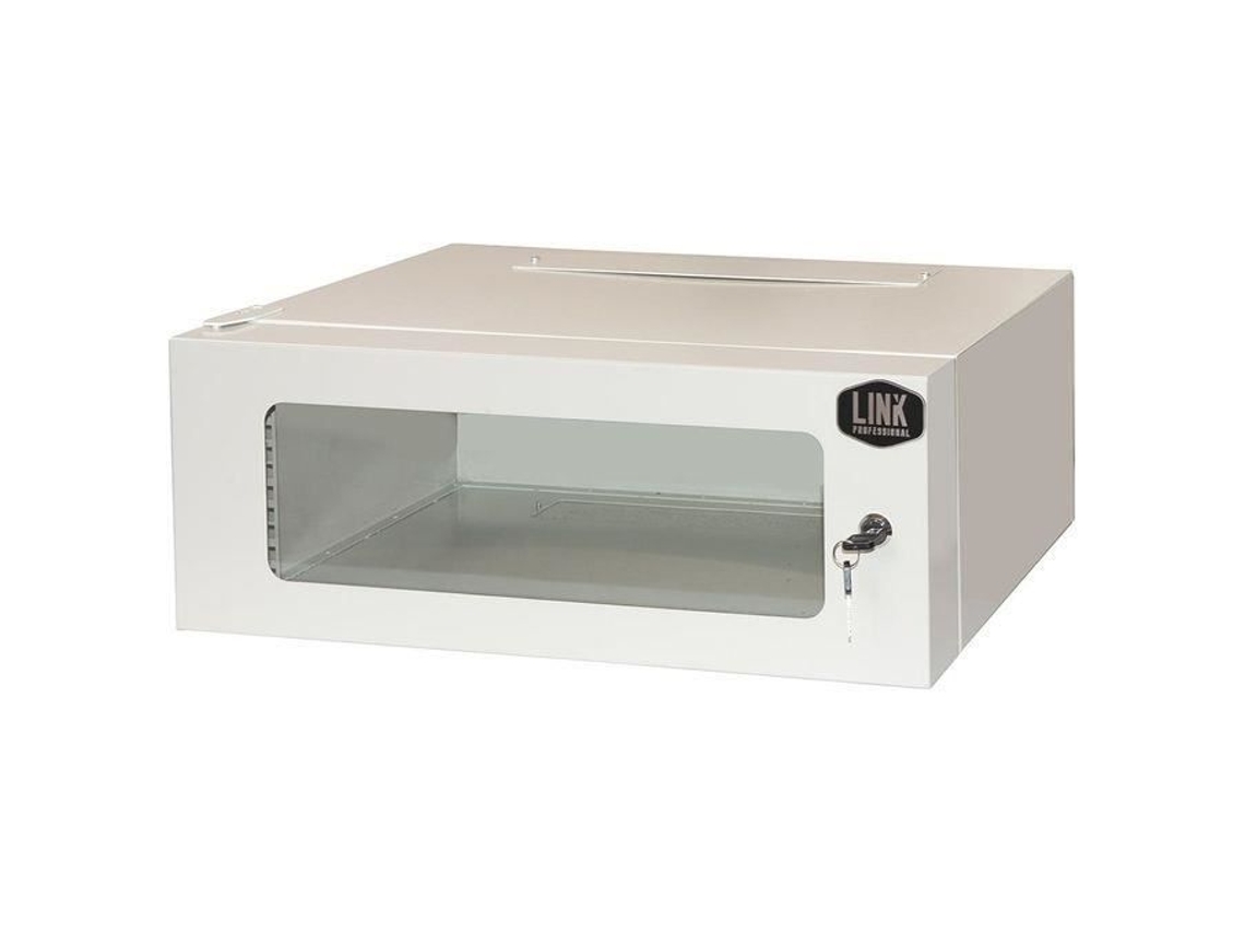 LINK Armario Rack 19 4U Fondo 360 Mm Color Gris con Puerta de Cristal Hxdxl 21 X 36 X 54 Cm
