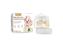 Crema para el cuidado de la piel del bebé con camelia