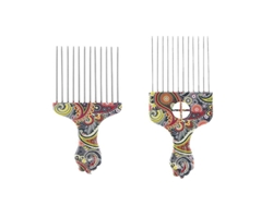 Peine Metálico Para Cabello Afro, Para Hombres Y Mujeres, Peine Para Peinados Afro, Cabello Rizado, Grueso Y Con Textura.
