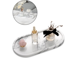 Bandeja Velas Blanca Efecto Mármol, Decoración Elegante