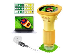 Microscopio de bolsillo infantil 1000x, pantalla IPS de 2,0'', microscopio digital para fotos y vídeos, mini microscopio portátil para pequeños científicos.