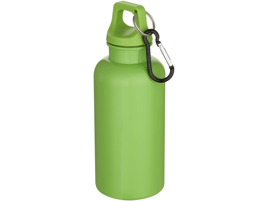 Botella De 400 Ml De Color Liso De Plástico Reciclado Con Certificado Rcs Y Mosquetón "oregon"