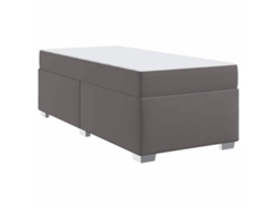 Cama Moderna De Cuero Sintético Con Colchón Vidaxl Gris Cuero Sintético (80x200 Cm)
