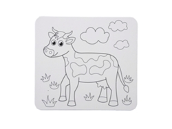 Lienzo Prediseñado Con Contorno De Animal Para Pintar (diy) - Vaca De Dibujos Animados Para Niños Con Soporte Empotrado