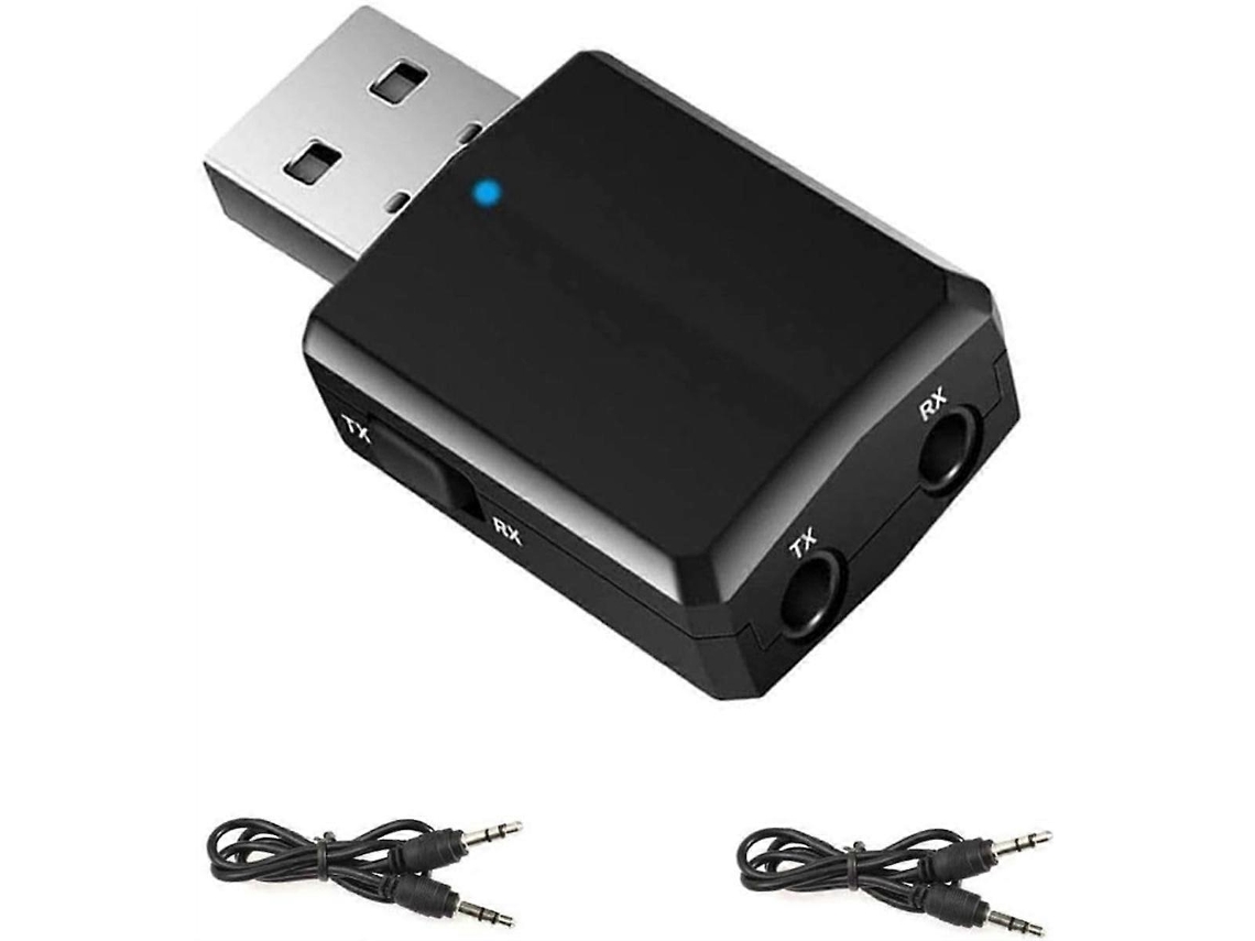 Adaptador USB Bluetooth para PC, transmisor/receptor Bluetooth BT 5.0 con entrada auxiliar de 3,5 mm, Rosewell Wireless Transfer