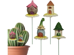 Jarrones Decorativos Generico Juego De 4 Casas De Hadas De Resina Para Decoración De Césped Y Jardín, Caminos, Macizos