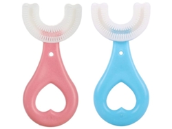 Cepillo De Dientes Infantil En Forma De U, Cerdas De Silicona Para Masaje De Encías, Limpieza Total De 360°, Diseño Ergonómico, Portátil.