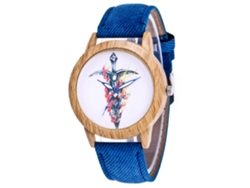 Reloj De Pulsera Analógico De Cuarzo Con Correa De Pu Para Mujer Zhoulianfa (azul)