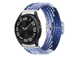 Bracelete Para Samsung Galaxy Watch 7/6/5/4 - Nylon Trançado Eight Buckle - Blueberry