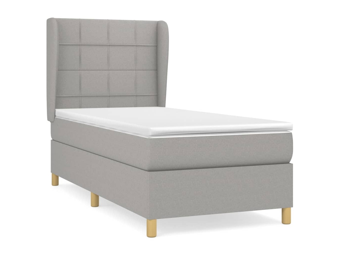 Maison Exclusive - Cama Box Spring Con Colchón Tela Gris Claro 80x200 Cm