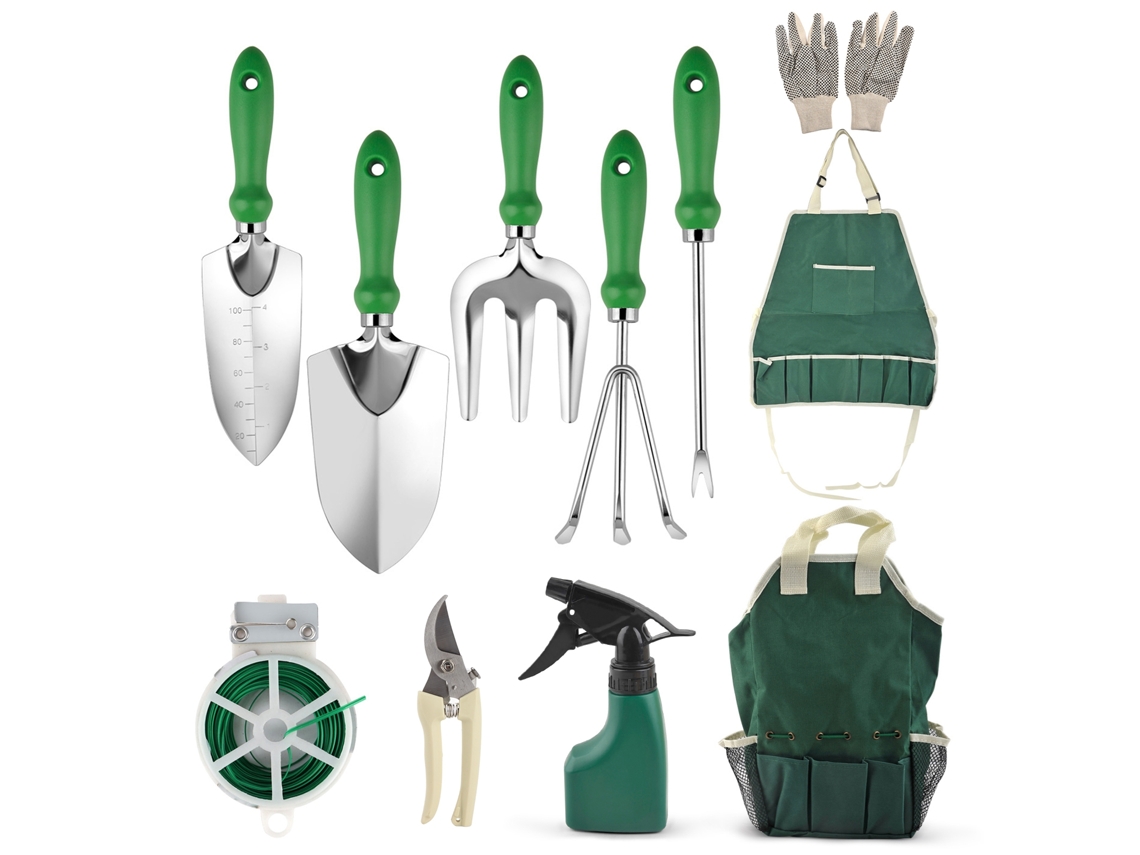 Kit de herramientas de jardinería para exteriores (11 piezas de acero inoxidable)