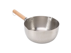 Olla Antiadherente De Acero Inoxidable De 20 Cm Con Mango De Madera Para Leche, Pasta, Sopa Y Cocción.