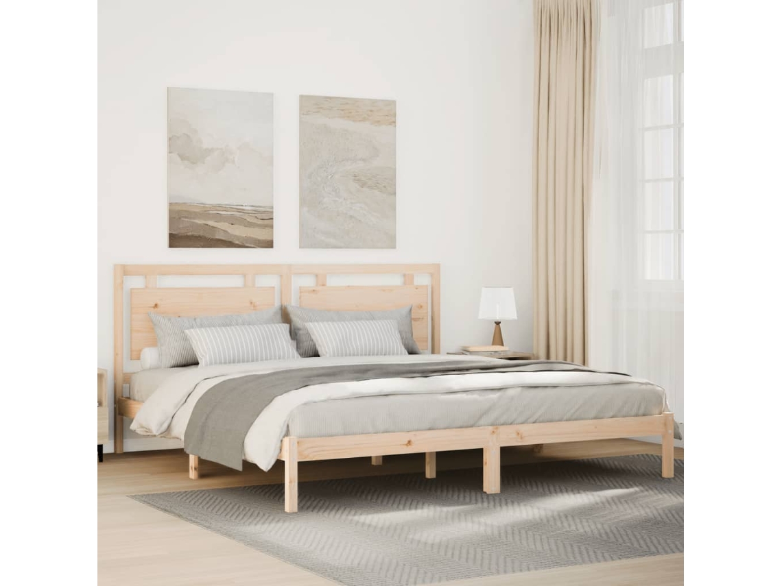 Cama Extralarga Sin Colchón Madera Maciza 180x210 Cm