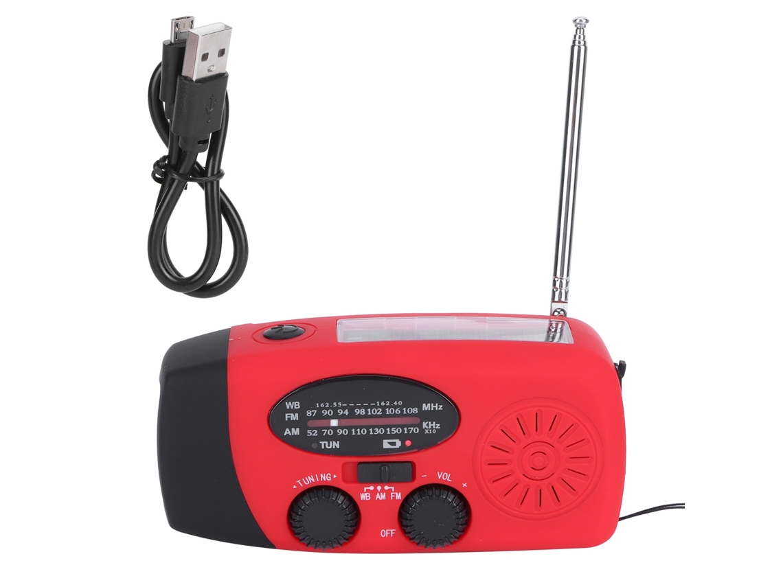 Radio De Emergencia Portátil Solar Qqt088 Con Linterna Led Y Carga Usb, Multifuncional Fm/am.