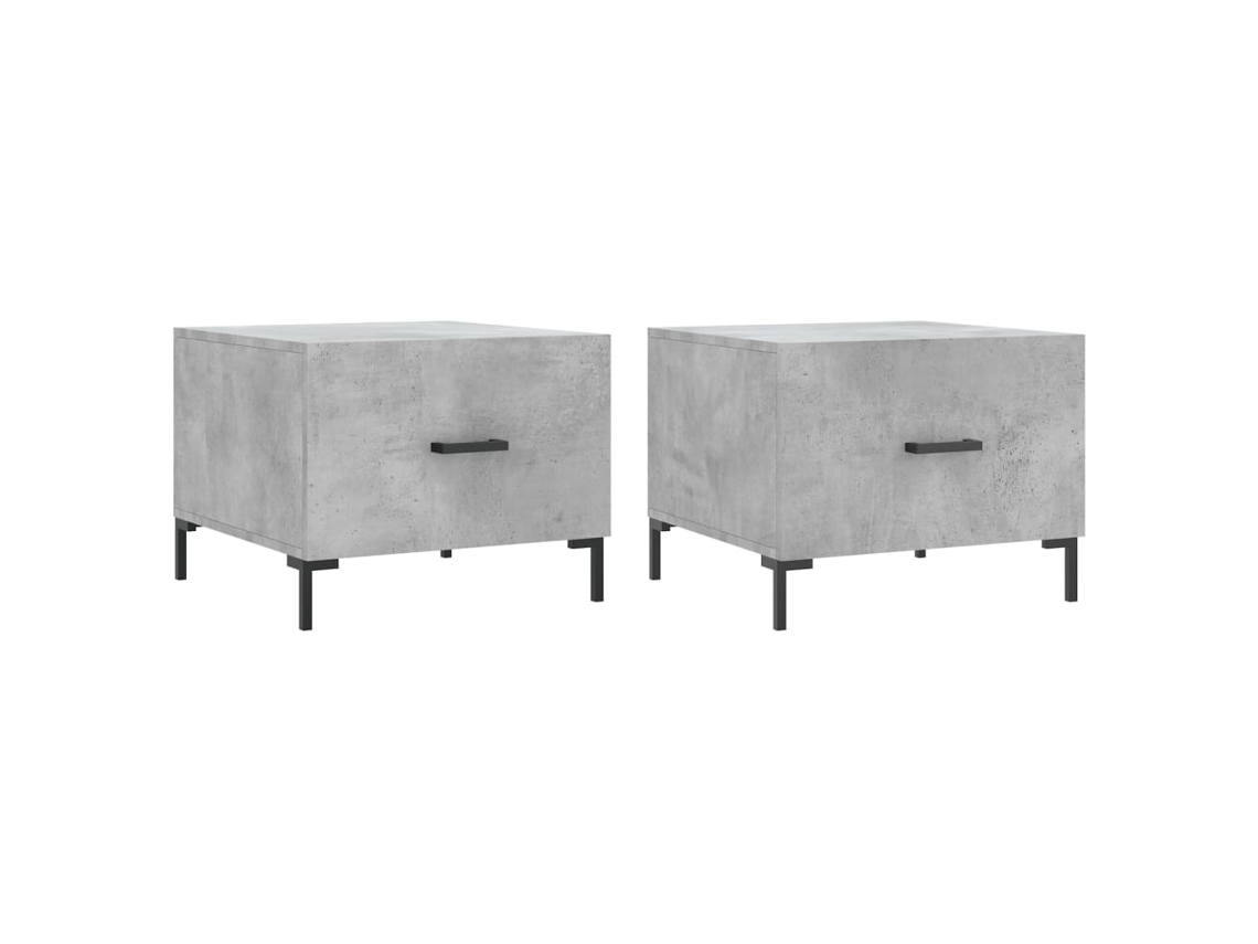 Maison Exclusive - Mesa De Centro 2 Uds Madera Ingeniería Gris Hormigón 50x50x40cm