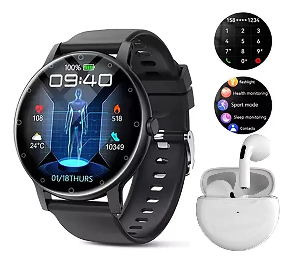 Reloj inteligente deportivo Bluetooth IP68 para Xiaomi iOS Vayotoy