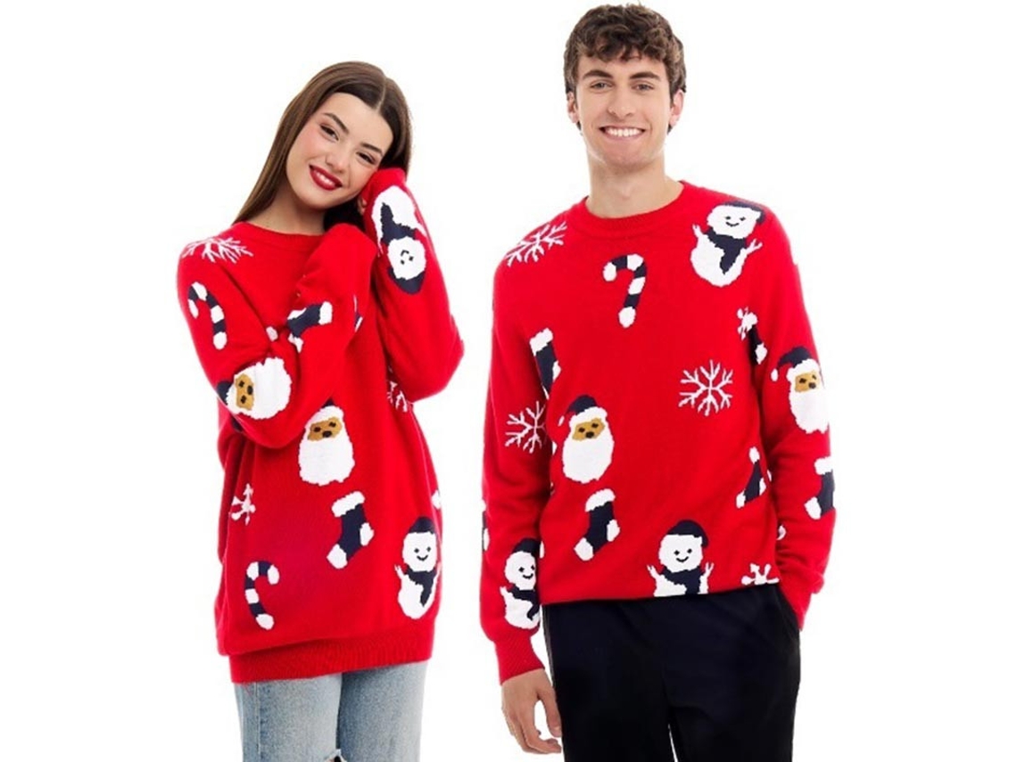 Jersey de Navidad Papá Noel y Muñeco de Nieve Allover Print para adulto