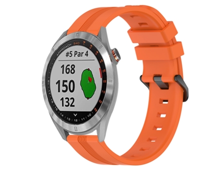 Correa de reloj inteligente para Garmin Approach S40 Correa de reloj cóncava de silicona a rayas de 20 mm (naranja)