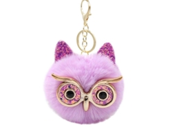 2026rebe-llavero De Pom Pom De Pelo Falso Búho Linjou Para Bolso Carteras Joyería (morado)