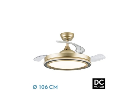 Ventilador DC Picolo 72W Oro/Negro 6226lm FABRILAMP