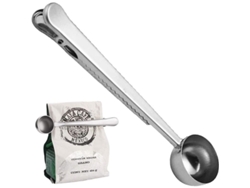 Cuchara medidora de café Rebe, 1 cuchara medidora, con clip para bolsas de café, de acero inoxidable para café molido y en grano, utensilio de cocina.