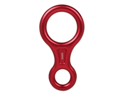 Descendedor de figura 8 para equipo de escalada, 35 kN, rojo