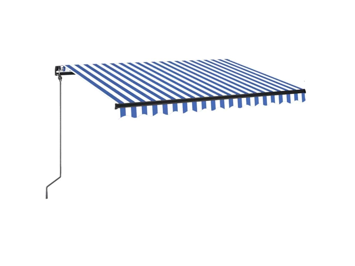 Maison Exclusive - Toldo Manual Retráctil Con Led Azul Y Blanco 350x250 Cm