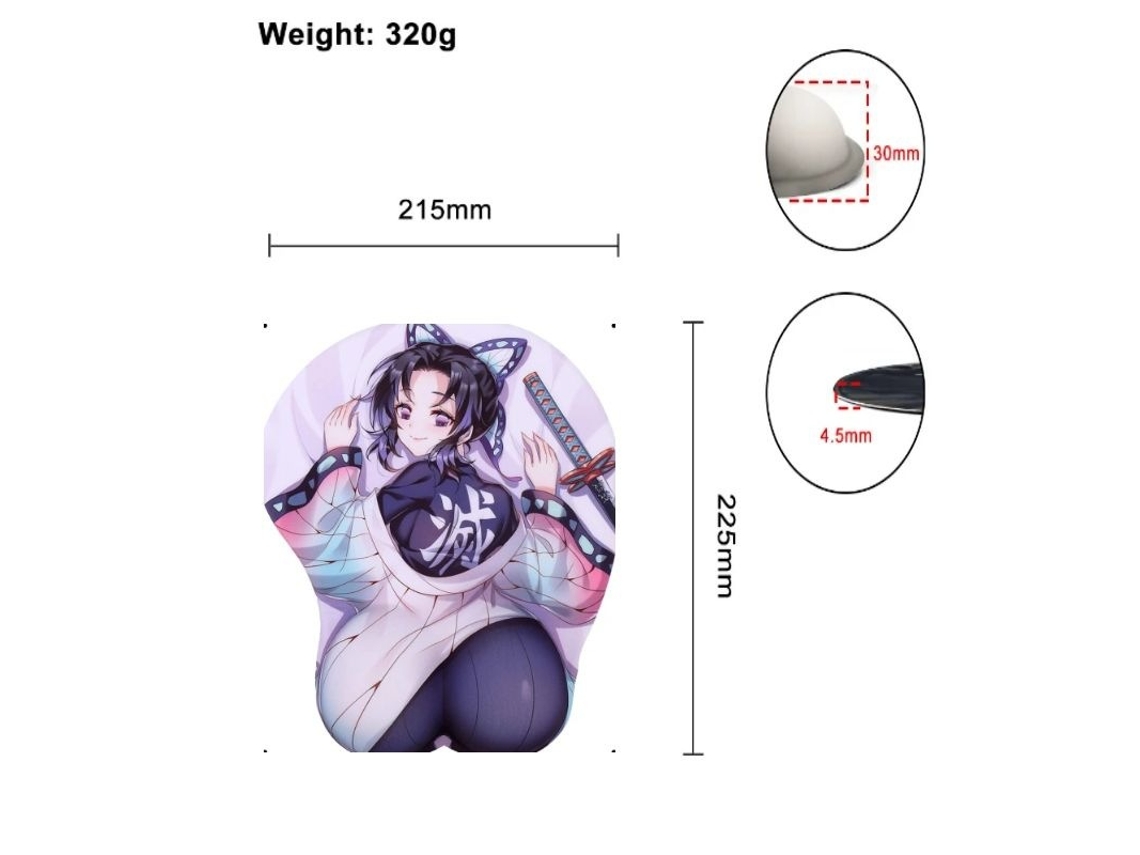 G05 Lh-203 SIURN Alfombrilla de ratón de silicona 3D con dibujos animados de anime