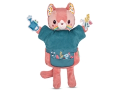 Marioneta de mano de la gata Juana, de Lilliputiens. Muñeca suave hecha de poliéster reciclado.
