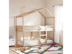 Cama Litera Sin Colchón Madera Maciza De Pino 90x200 Cm