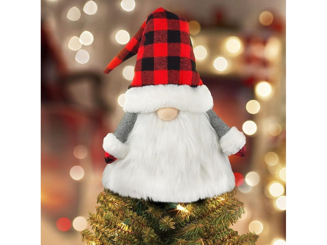 Adorno Navideño De Gnomo Sueco Hecho A Mano Para La Cima Del Árbol De Navidad, Ideal Para Decorarlo.